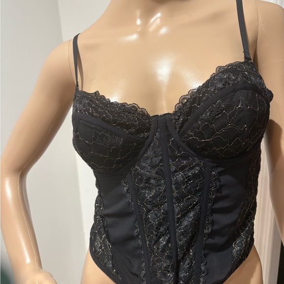 Garage Other - GARAGE size S Elegant Black Lace Bustier with gold detailing. Like new